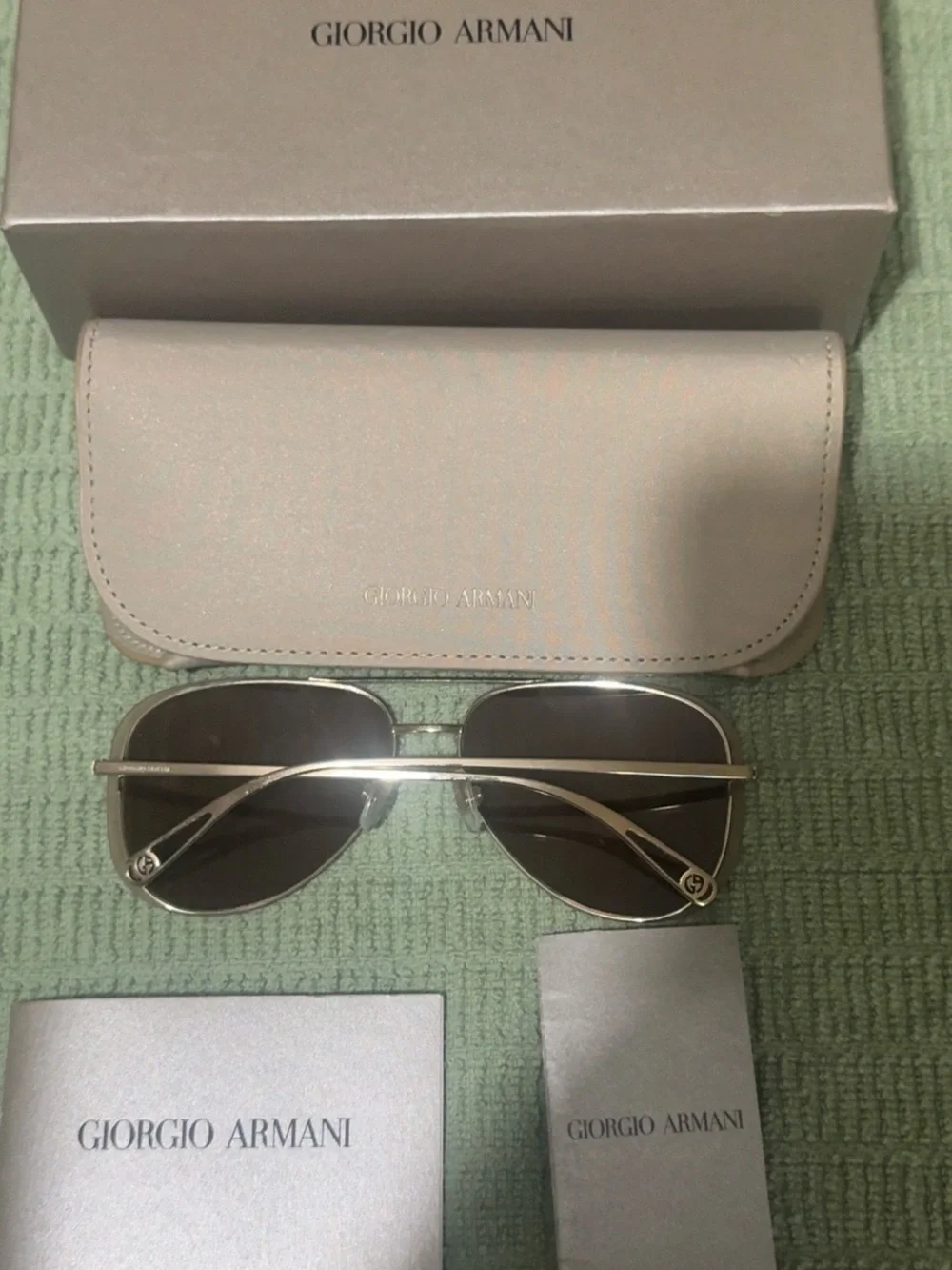 Giorgio Armani Gold Frame Sunglasses with Brown Lenses